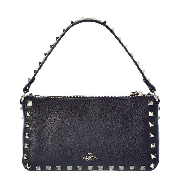 Valentino Rockstud Small Grainy Leather Crossbody, Black - Picture 2 of 5